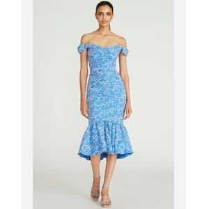 THEIA ELIZA RUCHED COCKTAIL MIDI‎ DRESS 6